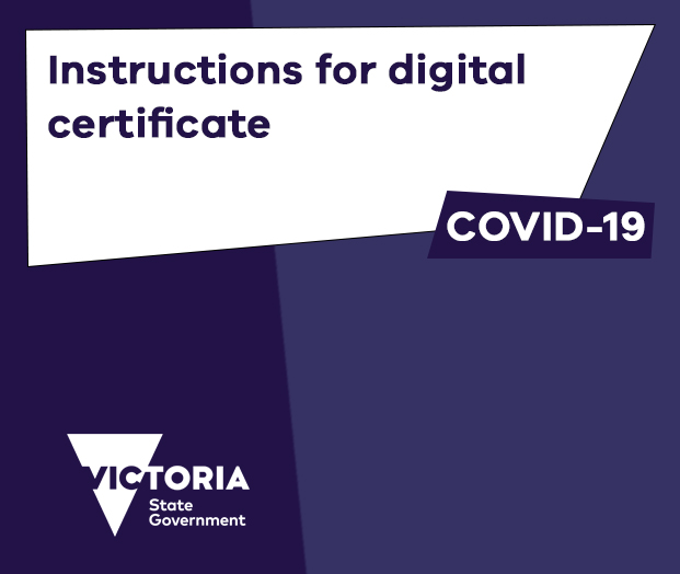 Instructions for digital certificate