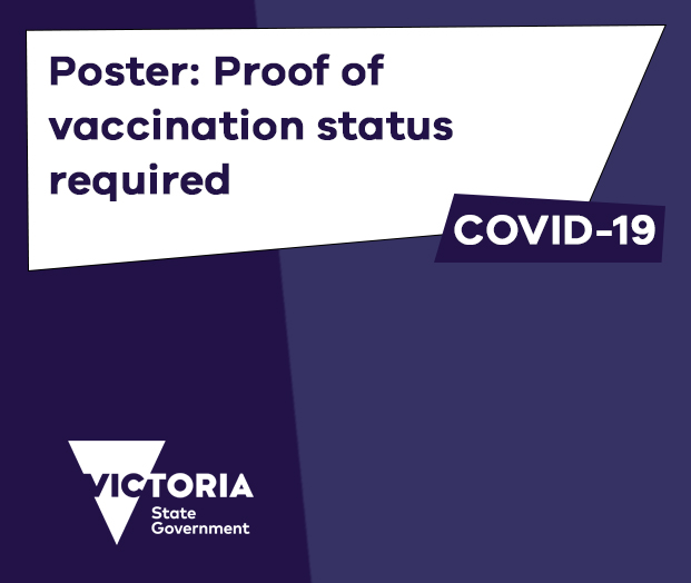 Poster: proof of vaccination status required